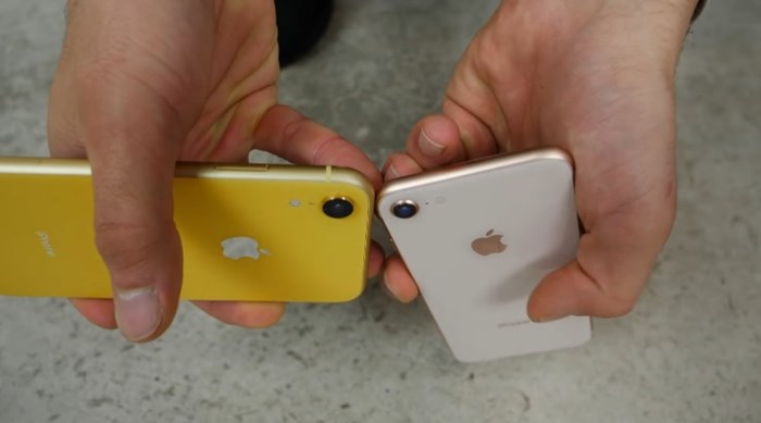 Drop Test iPhone XR กับ iPhone 8