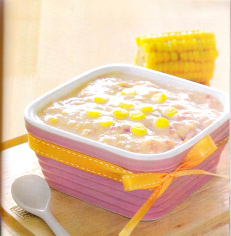 อาหารเด็ก - ซุปข้าวโพดนมสด