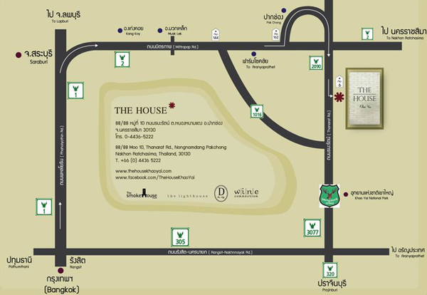 smoke house เขาใหญ่ แผนที่ smoke house เขาใหญ่ แผนที่