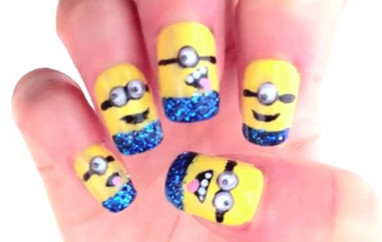 ลายเพ้นท์เล็บ เล็บลายมิเนียน ลายเพ้นท์เล็บ เล็บลายมิเนียน