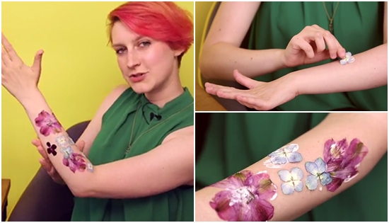 DIY แทททูดอกไม้แห้ง DIY แทททูดอกไม้แห้ง