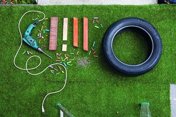 DIY คืนชีพยางรถยนต์เสื่อมสภาพ เป็นเก้าอี้นั่งชิวในสวน DIY คืนชีพยางรถยนต์เสื่อมสภาพ เป็นเก้าอี้นั่งชิวในสวน