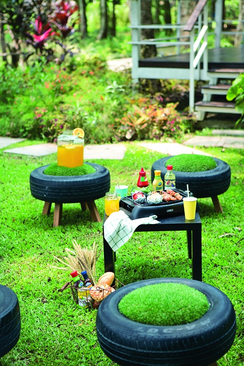 DIY คืนชีพยางรถยนต์เสื่อมสภาพ เป็นเก้าอี้นั่งชิวในสวน DIY คืนชีพยางรถยนต์เสื่อมสภาพ เป็นเก้าอี้นั่งชิวในสวน