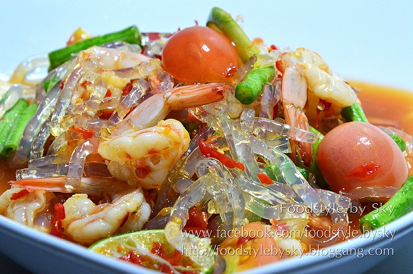 สูตรส้มตำ ส้มตำเส้นแก้ว