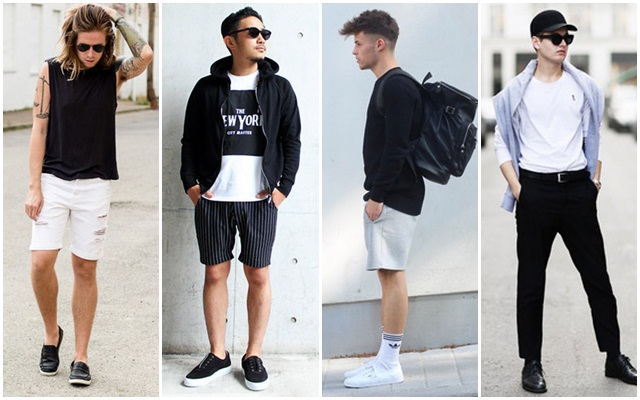 แฟชั่นเสื้อผ้าสีขาวดำผู้ชาย แฟชั่นเสื้อผ้าสีขาวดำผู้ชาย