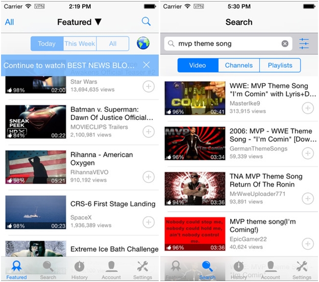 5 แอพฯ ดูคลิปวิดีโอ Youtube บน iPhone 5 แอพฯ ดูคลิปวิดีโอ Youtube บน iPhone