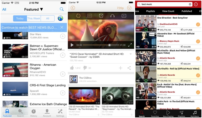5 แอพฯ ดูคลิปวิดีโอ Youtube บน iPhone 5 แอพฯ ดูคลิปวิดีโอ Youtube บน iPhone