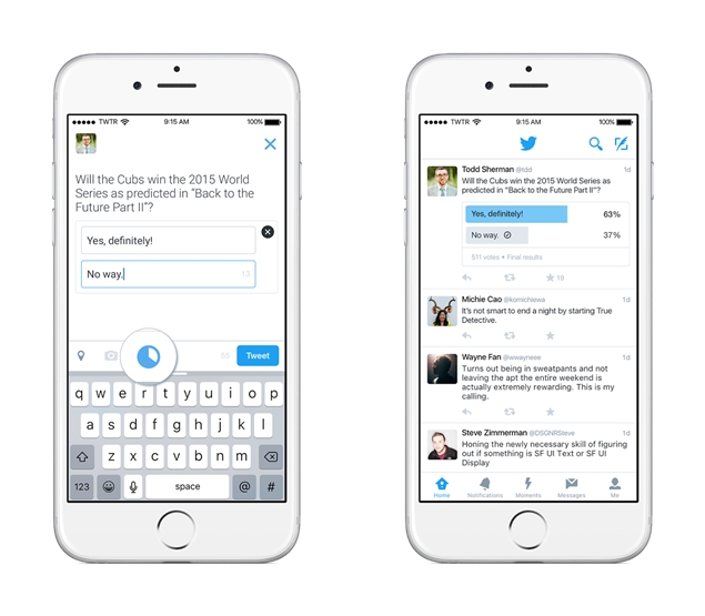 ทวิตเตอร์เปิดตัวฟีเจอร์ Twitter Polls ทวิตเตอร์เปิดตัวฟีเจอร์ Twitter Polls