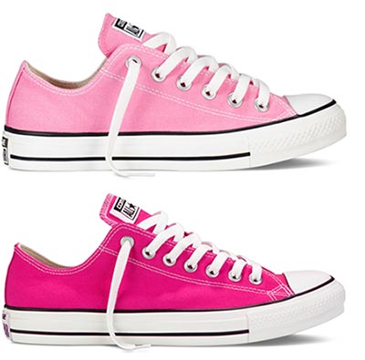 รองเท้าผ้าใบสีชมพู รองเท้าผ้าใบสีชมพู