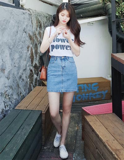 กระโปรงยีนส์สั้น กระโปรงยีนส์สั้น