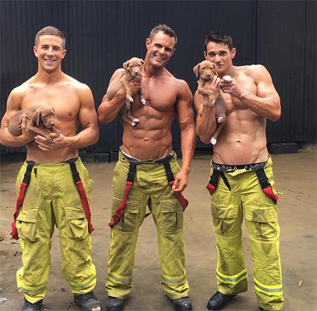 นักดับเพลิงถ่ายปฏิทินการกุศล นักดับเพลิงถ่ายปฏิทินการกุศล