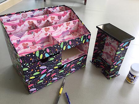 DIY กล่องใส่เครื่องสำอาง DIY กล่องใส่เครื่องสำอาง