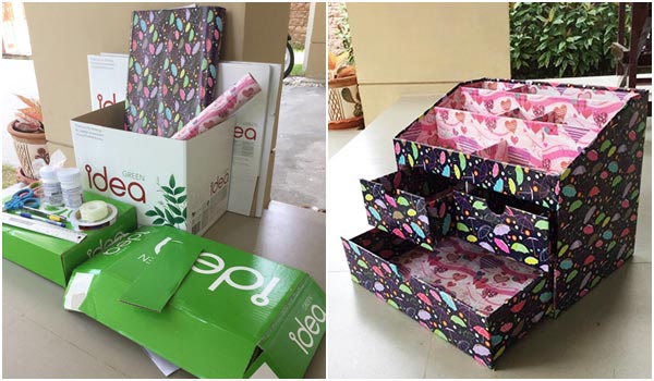 DIY กล่องใส่เครื่องสำอาง DIY กล่องใส่เครื่องสำอาง