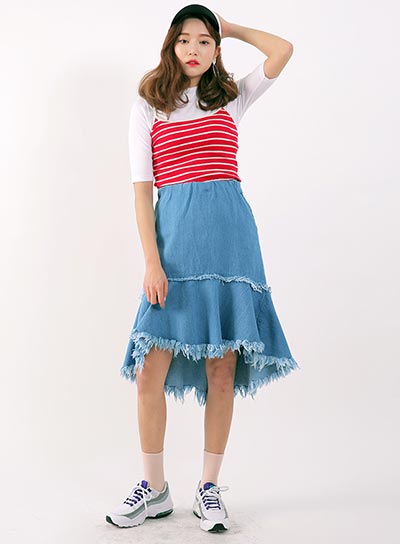 แฟชั่นสายเดี่ยวทับเสื้อยืด แฟชั่นสายเดี่ยวทับเสื้อยืด