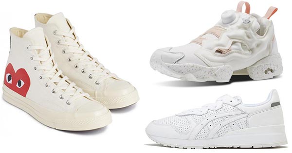 รองเท้าผ้าใบสีขาว รองเท้าผ้าใบสีขาว