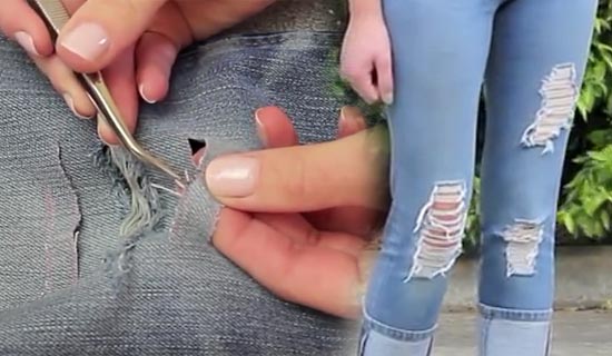 วิธีทำกางเกงยีนส์ขาด ๆ วิธีทำกางเกงยีนส์ขาด ๆ