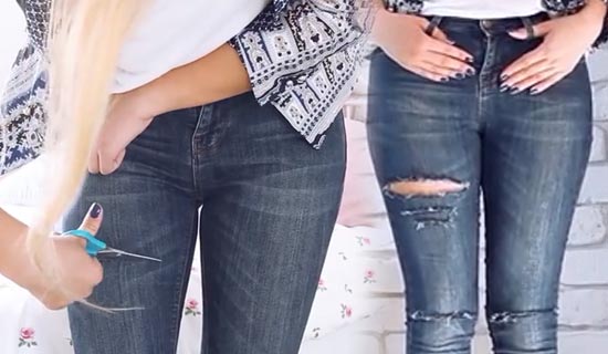 วิธีทำกางเกงยีนส์ขาด ๆ วิธีทำกางเกงยีนส์ขาด ๆ