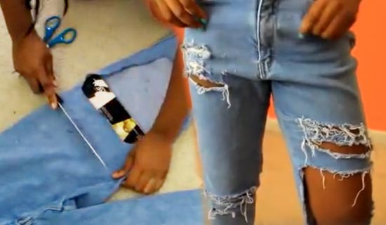 วิธีทำกางเกงยีนส์ขาด ๆ วิธีทำกางเกงยีนส์ขาด ๆ