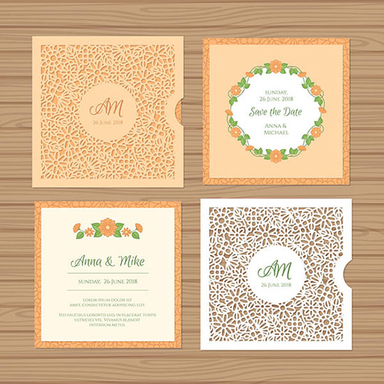การ์ดแต่งงานโทนสีส้ม การ์ดแต่งงานโทนสีส้ม