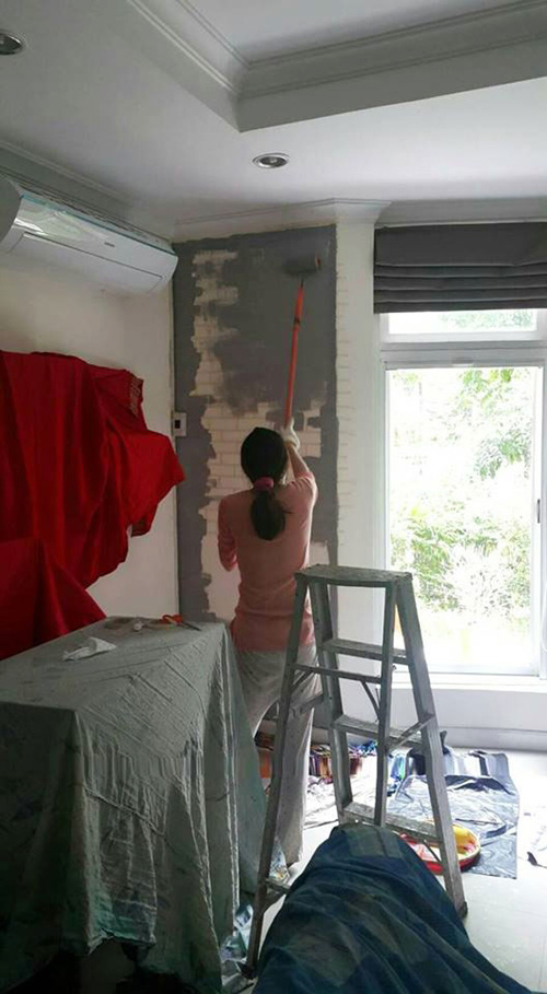 DIY ผนังลายอิฐ DIY ผนังลายอิฐ