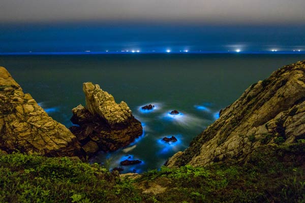 ทะเลเรืองแสงสีฟ้า หมู่เกาะ Matsu ทะเลเรืองแสงสีฟ้า หมู่เกาะ Matsu