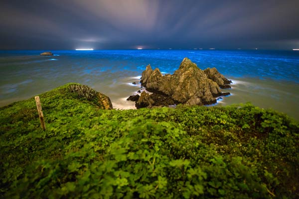 ทะเลเรืองแสงสีฟ้า หมู่เกาะ Matsu ทะเลเรืองแสงสีฟ้า หมู่เกาะ Matsu