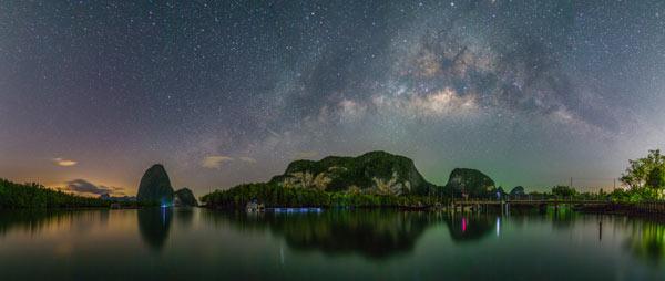 จุดชมวิวเสม็ดนางชี พังงา ทางช้างเผือกกับท่าเรือบ้านหินร่ม พังงา