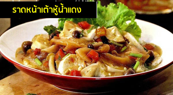 ราดหน้าเต้าหู้น้ำแดง ราดหน้าเต้าหู้น้ำแดง