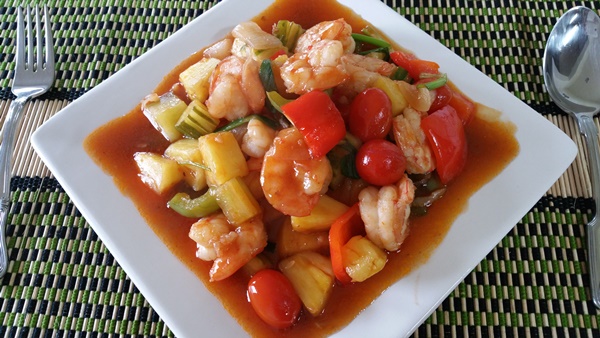 ผัดเปรี้ยวหวานกุ้ง ผัดเปรี้ยวหวานกุ้ง