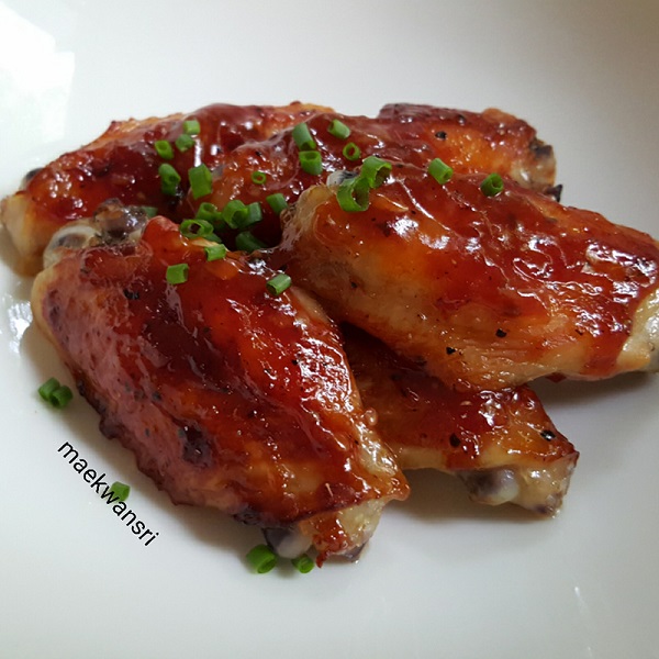 ปีกไก่อบซอสบาร์บีคิว ปีกไก่อบซอสบาร์บีคิว