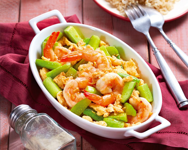แตงกวาผัดไข่ปลาอินทรีกุ้งสด แตงกวาผัดไข่ปลาอินทรีกุ้งสด