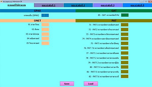 คิดคะแนน admission 59 คิดคะแนน admission 59