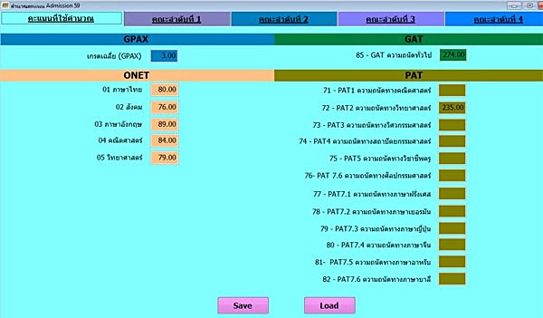 คิดคะแนน admission 59 คิดคะแนน admission 59