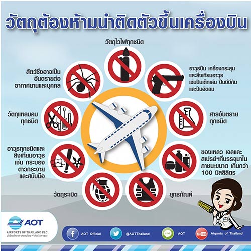 สิ่งของต้องห้ามนำขึ้นเครื่องบิน สิ่งของต้องห้ามนำขึ้นเครื่องบิน