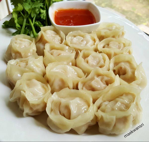 เกี๊ยวนึ่งไส้ไก่ผสมกุ้ง เกี๊ยวนึ่งไส้ไก่ผสมกุ้ง