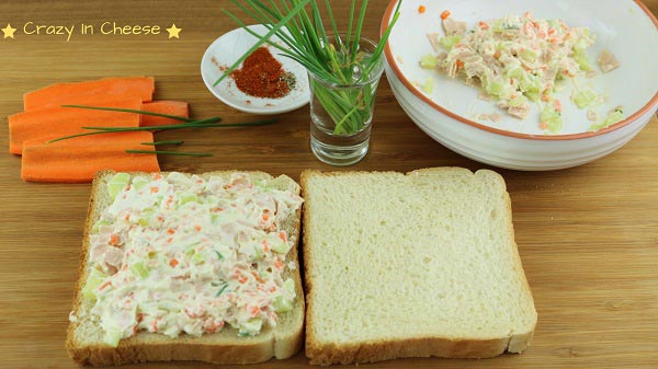แซนด์วิชทอดไส้ครีมชีส แซนด์วิชทอดไส้ครีมชีส