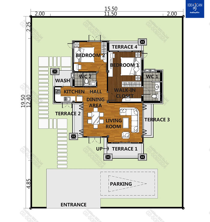แบบบ้านชั้นเดียว แบบบ้านชั้นเดียว