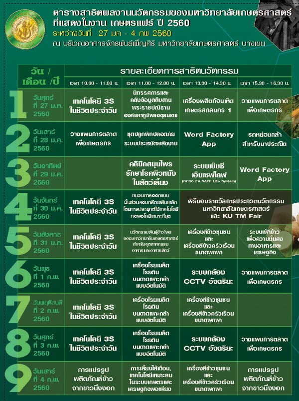 งานเกษตรแฟร์ 2560 งานเกษตรแฟร์ 2560