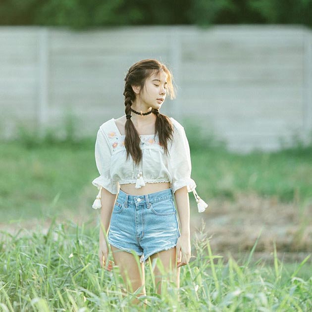 กางเกงยีนส์ขาสั้นดารา กางเกงยีนส์ขาสั้นดารา