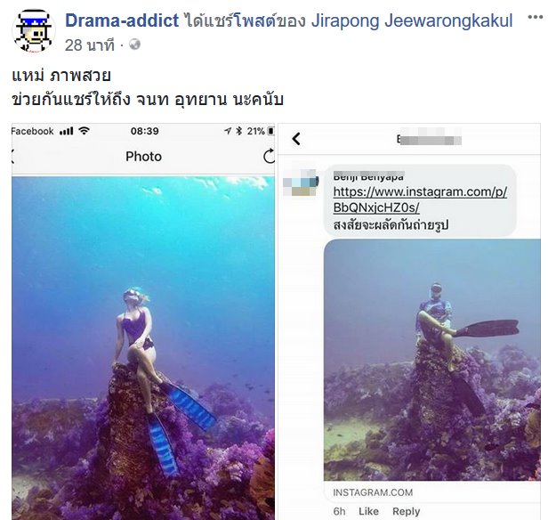 นักท่องเที่ยวนั่งทับปะการัง นักท่องเที่ยวนั่งทับปะการัง