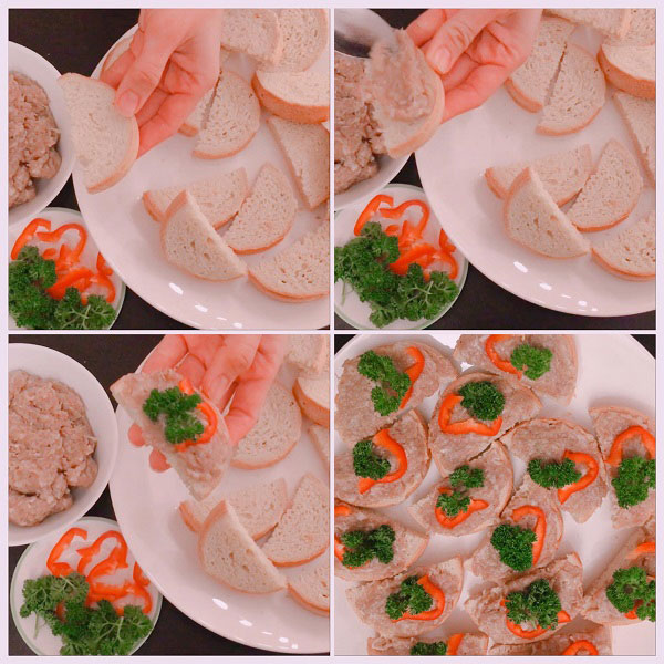 ขนมปังหน้าหมู ขนมปังหน้าหมู