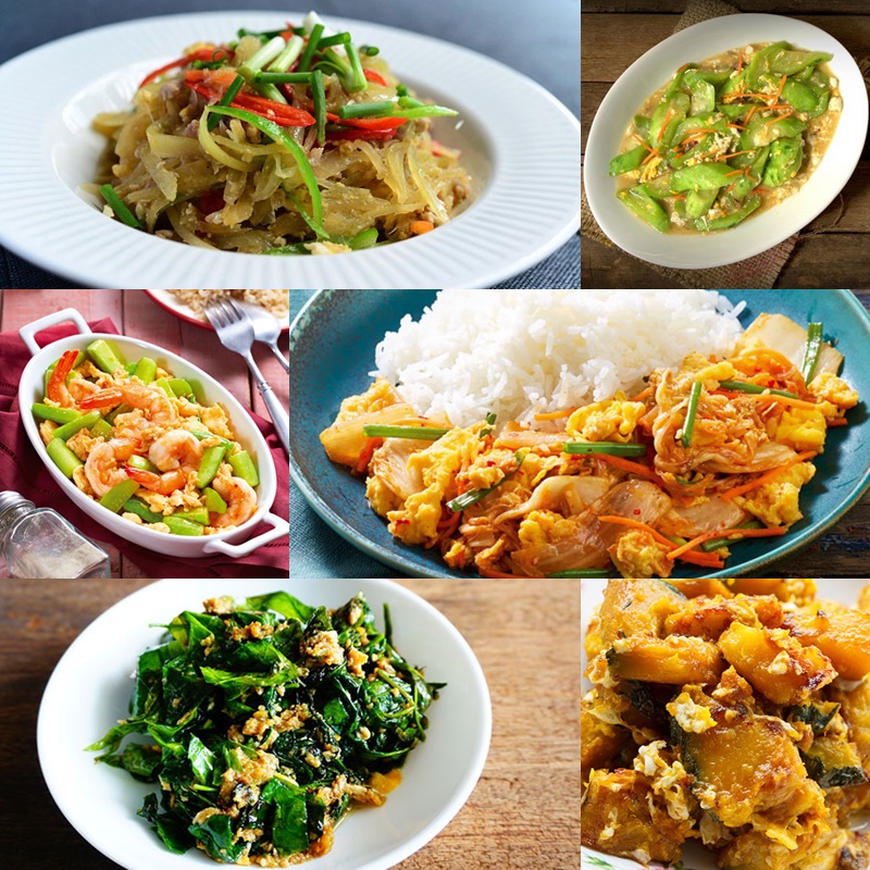8 เมนูผักผัดไข่ 8 เมนูผักผัดไข่