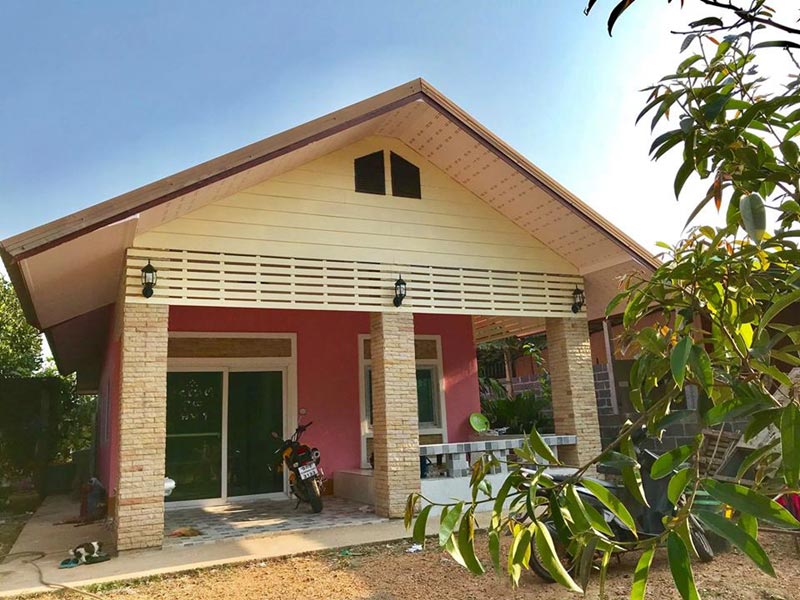 บ้านชั้นเดียว 2 ห้องนอน 1 ห้องน้ำ บ้านชั้นเดียว 2 ห้องนอน 1 ห้องน้ำ