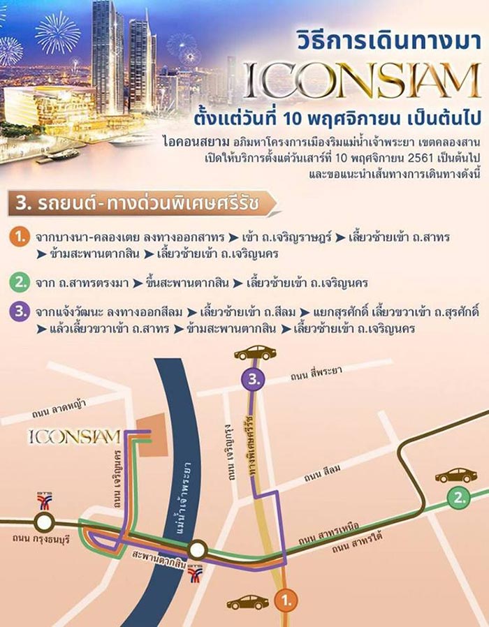 วิธีการเดินทางไปไอคอนสยาม วิธีการเดินทางไปไอคอนสยาม