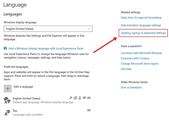 วิธีตั้งค่าปุ่มเปลี่ยนภาษาใน WIndows 10 วิธีตั้งค่าปุ่มเปลี่ยนภาษาใน WIndows 10