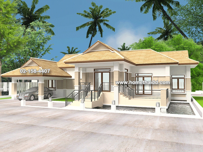 แบบบ้านชั้นเดียว 2 ห้องนอน 2 ห้องน้ำ  แบบบ้านชั้นเดียว 2 ห้องนอน 2 ห้องน้ำ