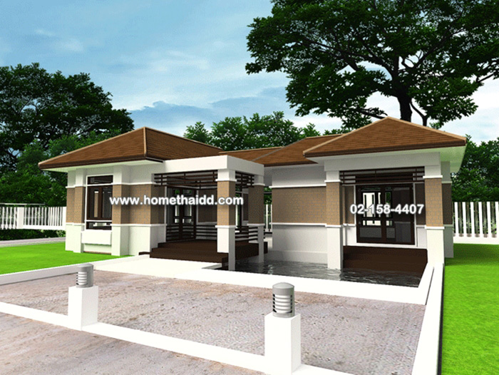 แบบบ้านชั้นเดียว 2 ห้องนอน 2 ห้องน้ำ  แบบบ้านชั้นเดียว 2 ห้องนอน 2 ห้องน้ำ