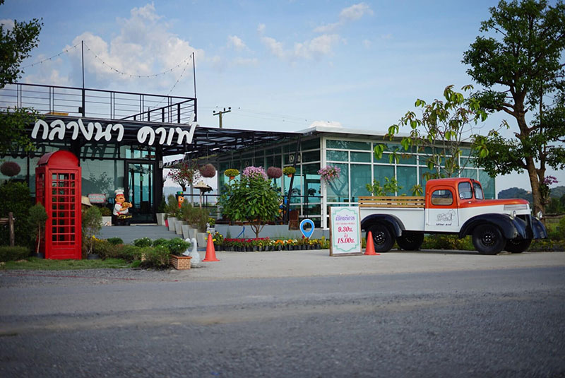 ที่เที่ยวนครนายก กลางนาคาเฟ่