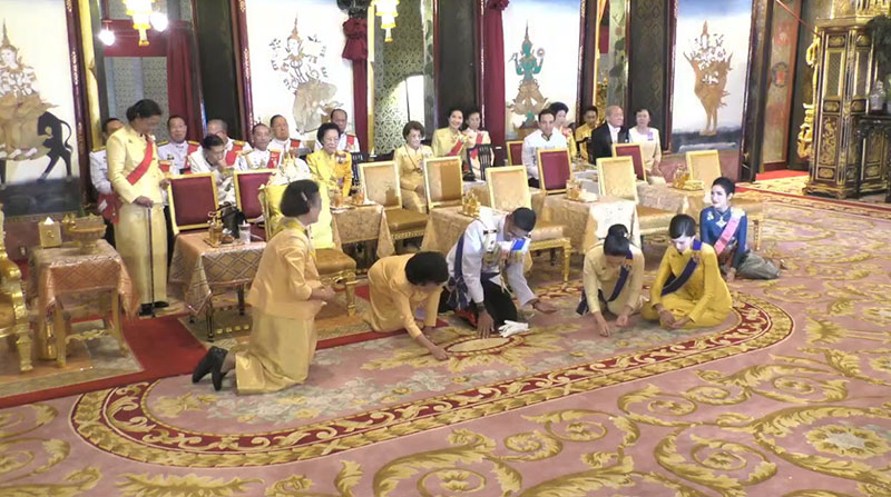 พระบรมวงศานุวงศ์ทรงเก็บดอกพิกุลเงิน พระบรมวงศานุวงศ์ทรงเก็บดอกพิกุลเงิน