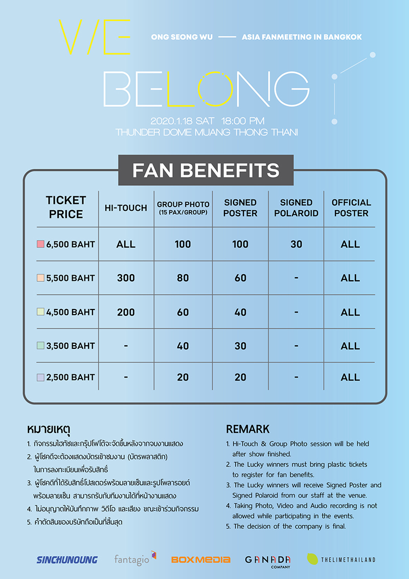 Ong Seong Wu Asia Fanmeeting <We Belong> in Bangkok Ong Seong Wu Asia Fanmeeting <We Belong> in Bangkok
